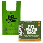 Doggy Poop Bags | Dog Waste Bags with Easy-Tie Handles | Unscented, 38% Vegetable-Based, Thick & Leak Proof, Easy Open | Standard Size | 60 Count