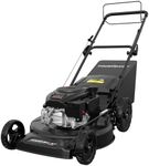 PowerSmart Self Propelled Gas Lawn Mower, 22 in. 170cc OHV Engine 3-in-1 Rear Wheel Drive, High Wheels, 6-Position Height Adjustment, Black