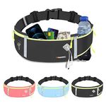 Running Fanny Pack Waist Bag Phone Holder Belt with Water Bottle Holder Suitable for Runner Cycling Hiking Accessories for iPhone 12 Plus Samsung Galaxy etc., black