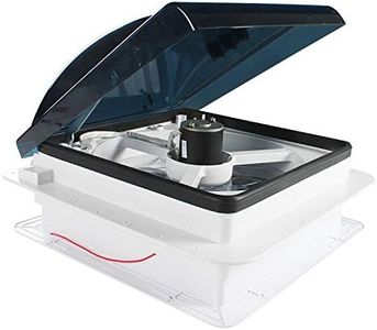 Leisure Coachworks 14" x 14" RV Roof Vent Fan 12V Manual Riser Reversible Manual Lift with Smoked Lid