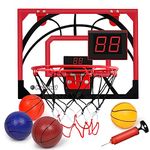 LOYO Mini Basketball Hoop, indoor basketball hoop for bedroom with Electronic Scoreboard mini basketball hoop for door, kids Basketball toys for Boys