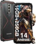 DOOGEE Blade10 Pro Rugged Phone 6.56" HD+ 90Hz 16GB+256GB /TF 2TB, Android 14 Rugged Smartphone, 50MP + 8MP and 5150mAh, Rugged Cell Phone with Dual 4G/NFC/Face ID /IP68/IP69K, Ultra-Thin 11mm, Red