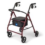 Medline Basic Aluminum Rollator, Burgundy