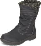 sporto Womens Snow Boots with Zipper Emma All-Weather Waterproof Insulated Winter Boots Built for Comfort - Keep Feet Warm & Dry - Available in Medium and Wide Width, Black, 10