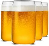 LUXU Beer Glass, 20 oz Can Shaped Beer Glasses Set of 4 -Craft Drinking Glasses,Large Beer Glasses for Any Drink and Any Occasion (Set of 4)