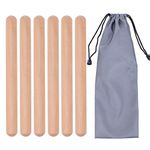 3 Pairs Wood Claves Percussion Instrument, Classic Hardwood Musical Rhythm Sticks with a Carry Bag, 8 Inch Long