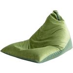 Nobildonna 4ft Bean Bag Chair Cover (No Filler) for Adults, 400L Extra Large Premium Velvet Beanbag Chair Cover, Washable Beanbag Without Filling Ultra Soft Triangular Lazy Sofa Cover (Green)