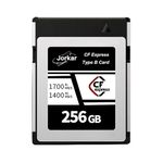 Jorkar 256GB CFexpress Type B Memory Card, Up to 1700MB/s, RAW 8K 4K Photos and Videos for Nikon Z6/Z7/Z8/D6 Cameras, Canon EOS-1DXMark III/EOS-R5, Panasonic S1/S1R, DJI Ronin 4D