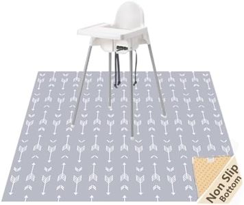 51" Splat Mat for Under High Chair/Arts/Crafts, WOMUMON Baby Washable Spill Mat Waterproof Anti-Slip Floor Splash Mat, Portable Play Mat and Table Cloth (Arrow, 51")