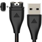 Zitel Charger Compatible with Garmin Fenix 5, USB Charging Cable for Fenix 5, Fenix 5S, Fenix 5X Plus with Dust Plug - Black