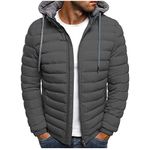 APIVOE Mens Winter Jacket Lightweight Puffer Trench Coat 2023 Fashion Zipper Fleece Y2k Hoodies Long Sleeve Bomber Jackets, 03-gray➤➤lightning Deals of Today, 3X-Large