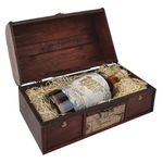 Pirate's Grog Spiced Rum Gift Chest | Small Batch Premium Five Year Aged Rum | Natural Ingredients | Alcohol Content: 37.5% | Includes Wooden Chest | Flavours: Salt, Caramel & Allspice - 700ml