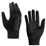 Azarxis Winter Thermal Running Gloves Touch Screen Windproof Warm Lightweight Glove for Men & Women Outdoor Cycling Driving Hiking (Black, Small)