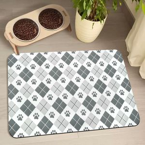 Dog Food Mats for Floors Waterproof, Dog Cat Water Bowl Mats Pet Feeding Absorbent Mat Dog Cat Pet Placemats for Food and Water Paw 12 * 20 inch