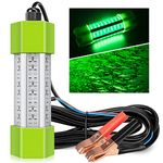 BLUERICE 12V 70W Underwater Fishing Light IP68 108-LED 3500 Lumen Freshwater & Saltwater Night Fishing Finder Lamp, Ice Fishing Light, Lure Bait Lamp with 5M / 16.5 FT Cord (70W/108LED/GREEN)