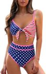 Blooming Jelly Womens High Waisted Bikini Set American Flag Swimsuits Bathing Suit Swim Suits 2024 (Small, Pink)