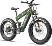 FREESKY Alaska 2025 Dual Battery Electric Bike for Adults 48V 41Ah 160 Miles Extra Long Range E-bike, 250W 15MPH Electric Mountain Bike, 26" Fat Tire Full Suspension E Bike with Dual Hydraulic Brakes