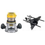 DEWALT DW616 1-3/4-Horsepower Fixed Base Router with DW6913 Router Edge Guide with Fine Adjustment and Vacuum Adaptor