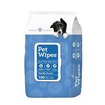 Petkin Pet Wipes for Dogs, Gentle Cleaning Wipes for Paws, Coat & Body, Deodorizing Moist Pet Wipes for Daily Grooming & Hygiene Care (100, Vanila)