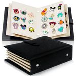 Portable Enamel Pin Album, CollectHall Pin Trading Book, to Display and Trade Your Disney Pins, 42 Pins Capacity, PU Leather Pin Holder, Fit Rubber Pin Back, Black