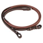 Premier Rubber Reins for Horses | Color Brown | Superior Horse Grip | Ideal for Shows and Schooling | Supple Buffalo Leather | Hookstud Bit Ends | Buckles Together