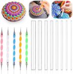 Mandala Art Dotting Tools, 13 Pcs Rock Painting Kit Mandala Ball Stylus Dotting Tools Nail Art Pens Acrylic Rods Paint Tray Dotting Tools for DIY Stone Drawing Polymer Clay Pottery Craft