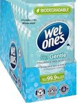 Wet Ones – Be Gentle – Plastic Free Antibacterial Pocket Size Hand Wipes - 144 wipes – 12 packs x 12 wipes