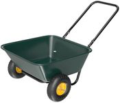 VINGLI 2 Wheel Wheelbarrow, Plastic and Steel Wheel Barrel, 300lbs Capacity Garden Cart for Lawn, Gardening, Construction