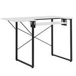 Sew Ready Dart Wood/Metal Multipurpose Machine Table Workstation Desk with Folding Top for Crafts, Sewing, Computers, Laptops, Games, Black Graphite/White