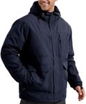 FREE SOLDIER Men's Waterproof Ski Jacket Fleece Lined Warm Winter Snow Coat with Hood Fully Taped Seams(Midnight Navy,S)