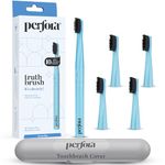 Perfora Electric Toothbrush & Brushheads With Travel Case | 1 Year Warranty | Electric Toothbrush For Kids, Men & Women, 2 Modes, Aaa Powered, 90 Days Battery Life, 001 - Ocean Blue, Pack Of 4