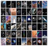 Wall Collage Kit Aesthetic Pictures,Moon & Space Photo Collage Kit Dorm Room Decor for Teen Boy Girl,Trendy Room Decor Photo Collection for Bedroom (54pcs 4x6 inch)