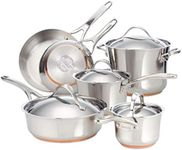 Anolon Nouvelle Copper Stainless Steel 10-Piece Cookware Set Silver