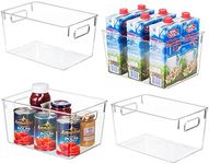 Clear Plastic Storage Bins, 4 Pack 