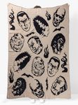 Universal Monsters Feather Knit Fluffy Throw Blanket - Measures 50 x 60 Inch, Super Soft Lightweight Bedding with Frankenstein, Dracula and The Wolf Man