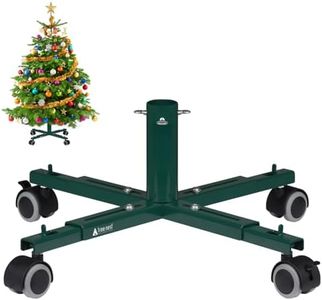 Christmas Tree Stand Base with Wheels Movable Fake Tree Holder for 6ft Artificial Plant Taxi no Tree Collar or Skirt (Green)