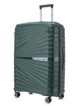 ATX Luggage 28" Large Suitcase Polypropylene Super Lightweight Durable Hard Shell Suitcase with 4 Dual Spinner Wheels and Built-in TSA Lock (Forest Green, 110 Liters)