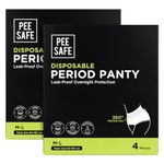 PEESAFE Disposable Period Panties For Women Leak Proof | M-L | Pack Of 8 | 360° Protection | Rash & Toxin Free | No Leakage | Seamless Fit | Period Panty For Heavy