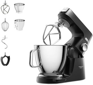 Kenwood Titanium Chef Baker XL Stand Mixer KVL85.004BK, Includes 5L and 7L Stainless Steel Bowls, Built-In Scales, Beater, Whisk and Dough Hook Tool, 1200W, Black