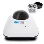 ONiLAB Mini Vortex Mixer with Touch Function, Nail Polish,Tattoo Ink,Eyelash Adhesives and Acrylic Paints mixing, with Sturdy Aluminum Casting Base，with 120pcs 7/32in Mixing Balls,Black