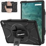 BRAECNstock for Amazon Fire Max 11 Case 13th Generation 2023 11'' Rugged Protective Fire Max 11 Tablet Cover with Rotating Hand Strap & Stand Pen Holder Compatible with Type Cover Keyboard - Black