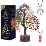 ABHISUBYA Seven Chakra Crystal Tree - Crystal Gifts - Chakra Tree - Gemstone Tree - Crystal Tree of Life - Bonsai Tree - Meditation Accessories - House Warming Gifts New Home - Feng Shui - Money Tree