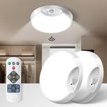 Homelist 2 Pack, LED Ceiling Light, 7.5inch Rechargeable Motion Sensor Light Indoor, 400LM Ceiling Light with Remote Control USB Battery Powered for Bedroom, Garage, Porch, Shed, Loft, Basement