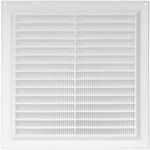 10'' x 10'' Inch / 246 x 246 mm Plastic Vent Cover - White - Square Soffit Vent - Exhaust Ventilation Louver - Air Inlet Grille Cover - Built-in Screen Mesh - HVAC Vent Duct Cover