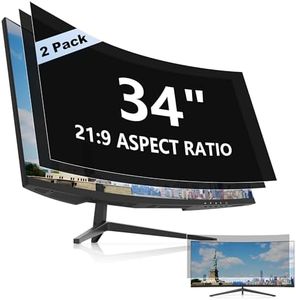 2-Pack 34 Inch Privacy Screen for Computer Monitor 21:9 Aspect Ratio, Anti Glare Blue Light Blocking Shield, Removable Eye Protector Filter - W x H: 31 1/4" x 13 3/8" (794mm x 340mm)