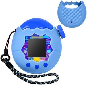 Case for Tamagotchi Paradise Soft Silicone Cover, Protector Sleeve Skin for Virtual Pet Game Machine with Detachable Lanyard Portable Anti-Drop Holder, Blue