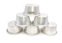 Prime Bakers and Moulders Small Aluminum Mini Cup Cake Baking Moulds For Oven (6 Pieces), Silver