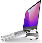 MMOBIEL Laptop Stand - Laptop Riser 10 to 18 inches - Ventilated Laptop Holder Universal - Laptop Stand for Desk Compatible with MacBook, Notebook, ASUS and More - Incl. Tools - Aluminum