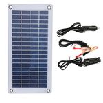 NUZAMAS 8.5W Portable Solar Panel Semi-Flexible with Alligator Clips and USB Output for Car Battery Phone Charging Maintenance Outdoor Camping Fishing Boat RV