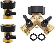 Twinkle Star Heavy Duty Brass Shut Off Valve | Heavy-Duty Brass Garden Hose Splitter 2 Way